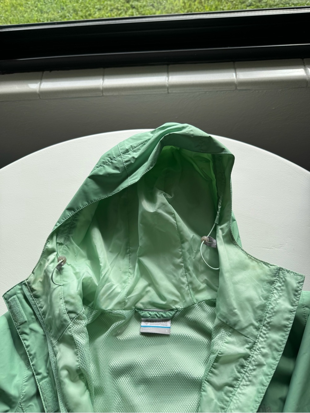 Columbia Women's Light Mint Green Hooded Waterproof Jacket - Picture 7 of 13
